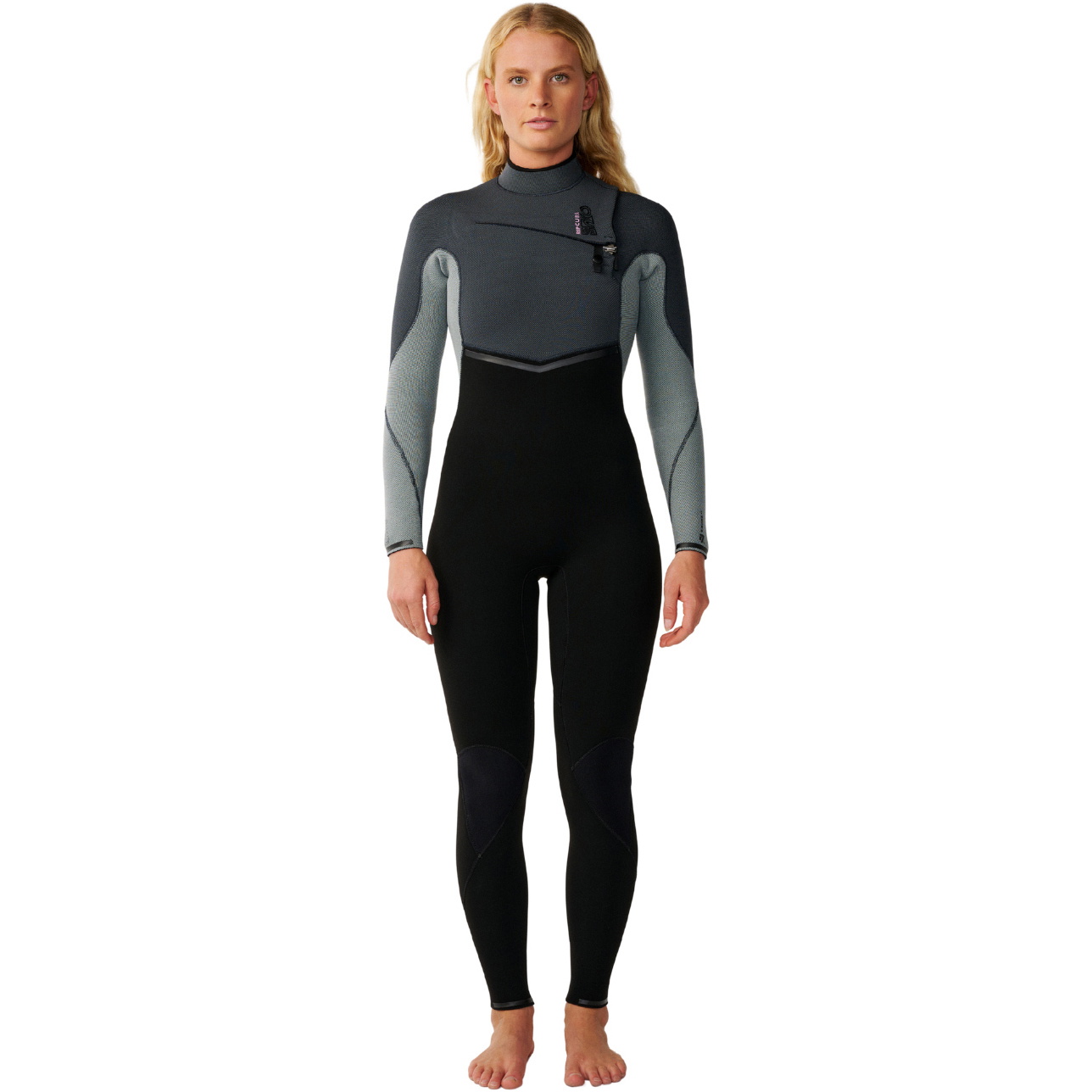 2026 Rip Curl Femmes E-Bomb 4/3mm Chest Zip Combinaison N&eacute;opr&egrave;ne 16NWFS - Grey